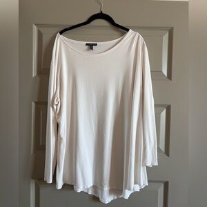 Eileen Fisher Women's Long Sleeve Scoop Neck Top - Cream